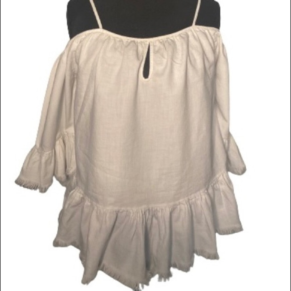 Blank NYC Cold Shoulder Top w/Shredded Edges - Picture 4 of 5